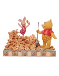 Figura enesco disney winnie the pooh pooh y piglet recogiendo hojas de otoño