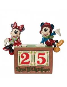 Figura enesco disney mickey y minnie calendario de navidad