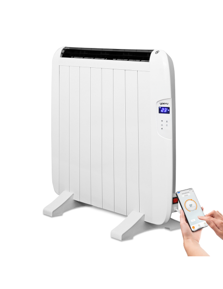 Yoevu radiador eléctrico bajo consumo 8 elementos 1200w de pared o pie blanco