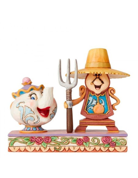 Figura enesco disney din don y la señora potts cogsworth and mrs potts