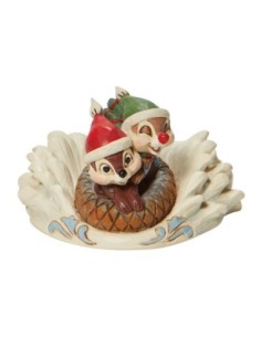 Figura enesco disney chip y dale en trineo navideño