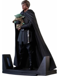 Figura diamond select toys star wars the mandalorian premier collection luke skywalker y grogu 1  7
