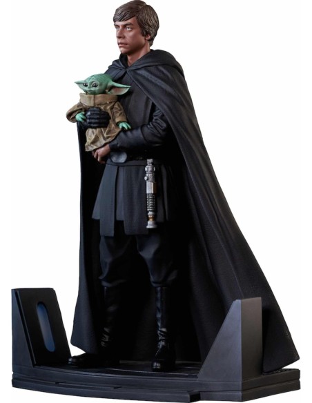 Figura diamond select toys star wars the mandalorian premier collection luke skywalker y grogu 1  7