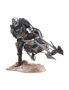 Figura diamond collection star wars the mandalorian premier collection din djarin en moto speeder 2