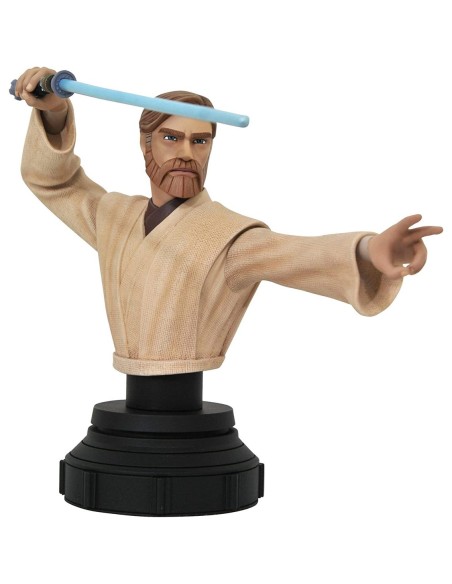 Figura busto diamond select toys star wars the clone wars obi wan 1  7 escala 15 cm resina