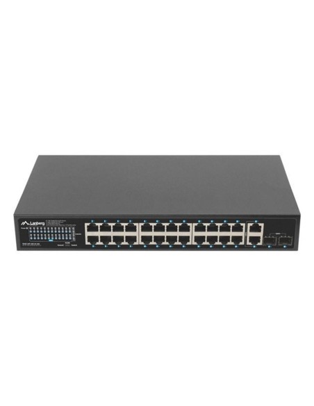 Switch lanberg 24 puertos 1gb poe  2x sfp 2x gbit ethernet 360w rack 19 pulgadas