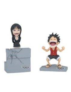Figura banpresto one piece world collectable log stories luffy y robin 10cm