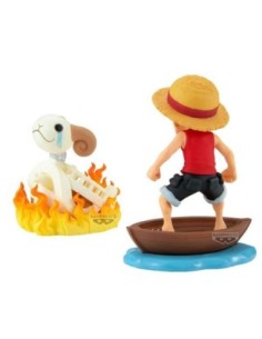 Figura banpresto one piece world collectable figure log stories monkey d luffy y going merry 8cm