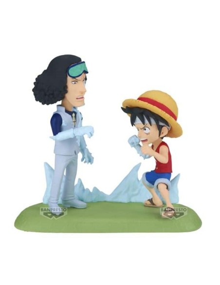 Figura banpresto one piece world collectable figure log stories monkey d luffy vs kuzan 9cm