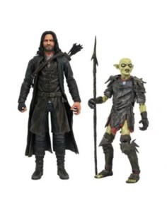 Surtido de figuras diamond collection el señor de los anillos series deluxe action aragorn y orco de