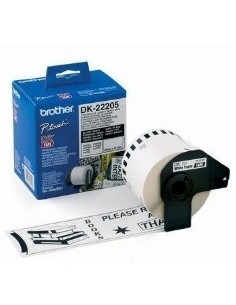 Etiquetas cinta continua brother blanca dk22205 62mm ql  500a ql  500bw ql  560 ql  570 ql  580