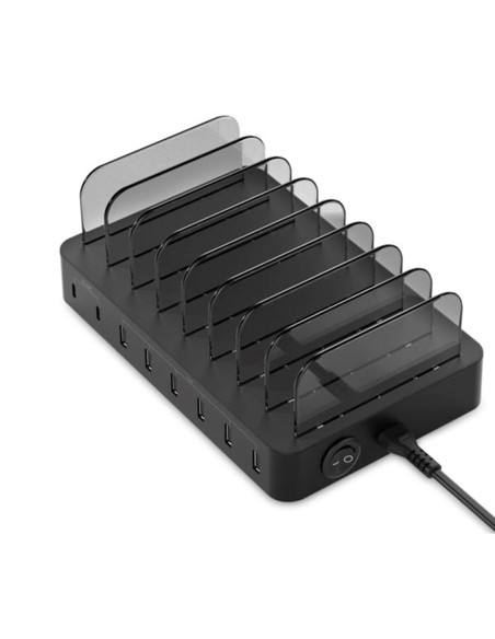Estacion de carga conceptronic ozul02b pd 6 x usb tipo a  2 x usb tipo c  75w