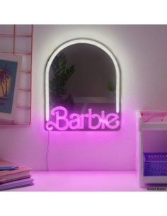 Espejo de neón led de montaje en pared barbie