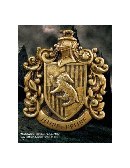Escudo de pared the noble collection harry potter casa hufflepuff resina 20 x 28 cm