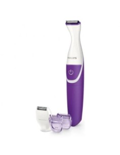 Depiladora perfiladora philips essential morado lavable  seco  2 peines  cepillo de limpieza