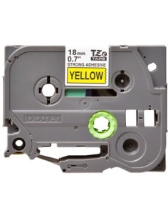 Cinta laminada super adhesiva brother tzes641 texto negro sobre fondo amarillo