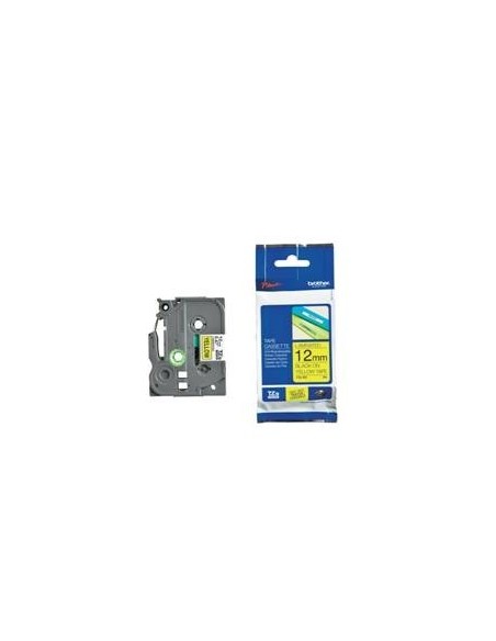 Cinta laminada brother tze631 12mm x 8m amarillo  negro