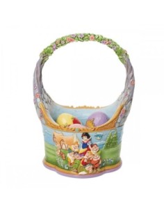Cesta de pascua enesco con 3 huevos blancanieves