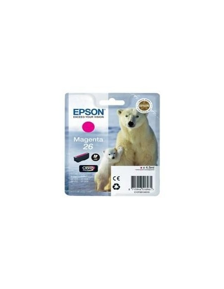 Cartucho tinta epson t261340 magenta photo 26 xp  600  605  700  800  oso polar