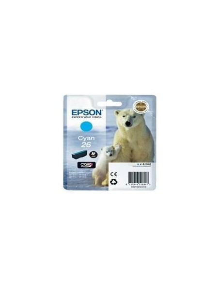 Cartucho tinta epson t261240 cyan 26 xp  600  605  700  800  oso polar
